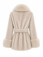 Teddy Faux Fur Coat with Belt | Winter Elegance