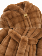 Hooded Faux Fur Coat with Belt | Winter Style