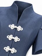 Completo in Denim con Top a Colletto Mandarino | Stile Orientale