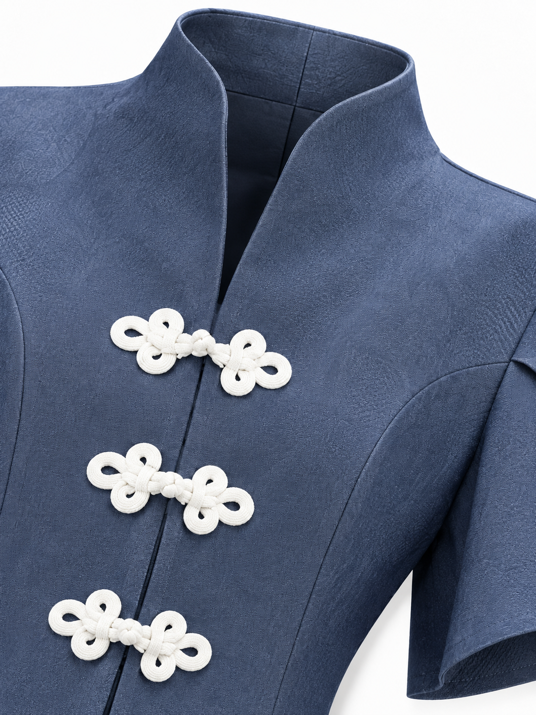 Completo in Denim con Top a Colletto Mandarino | Stile Orientale