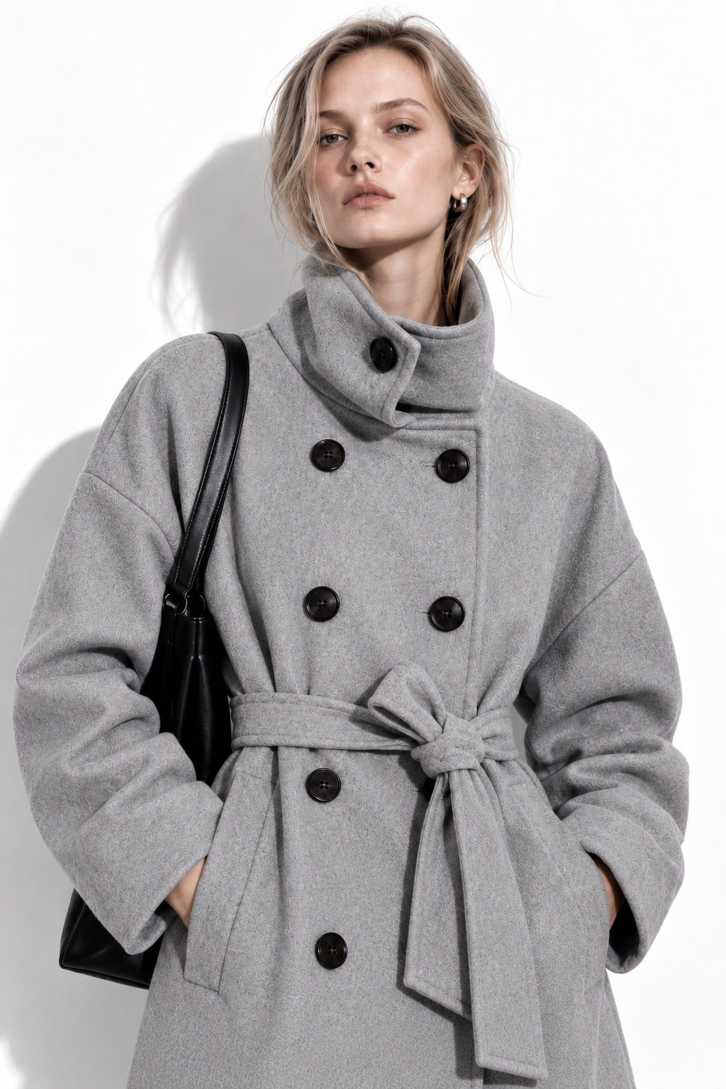 Cappotto Lungo Doppiopetto con Cintura | Stile Elegante