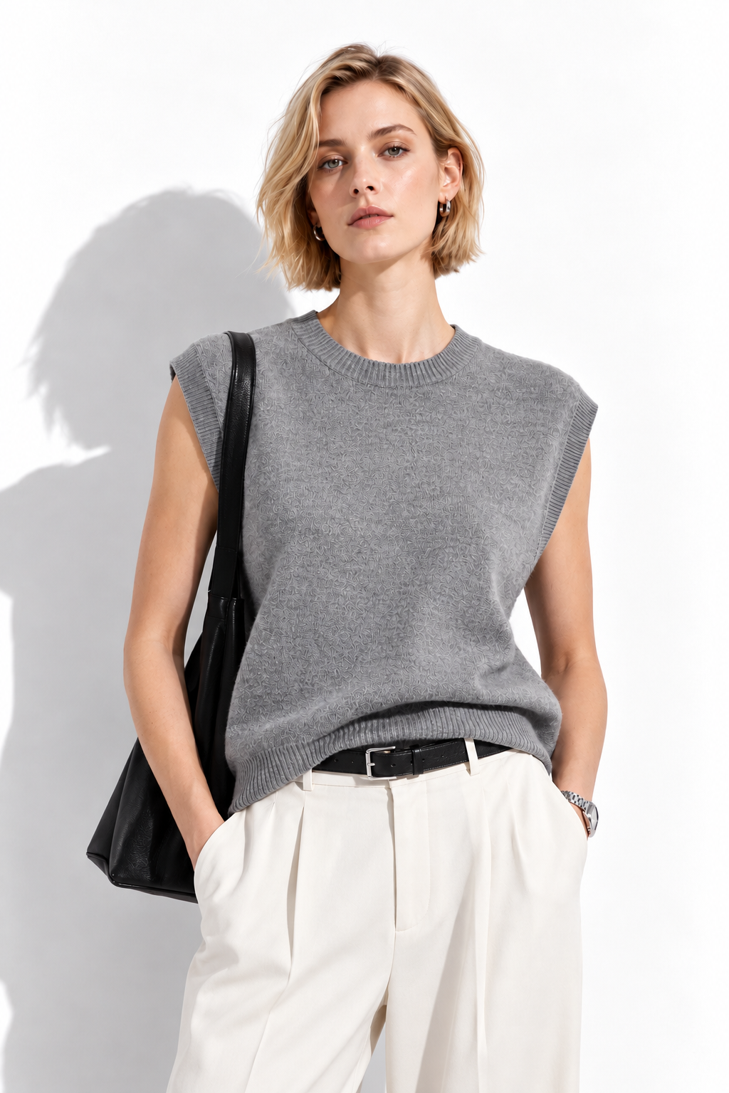 Maglia Loose Senza Maniche con Girocollo | Stile Casual