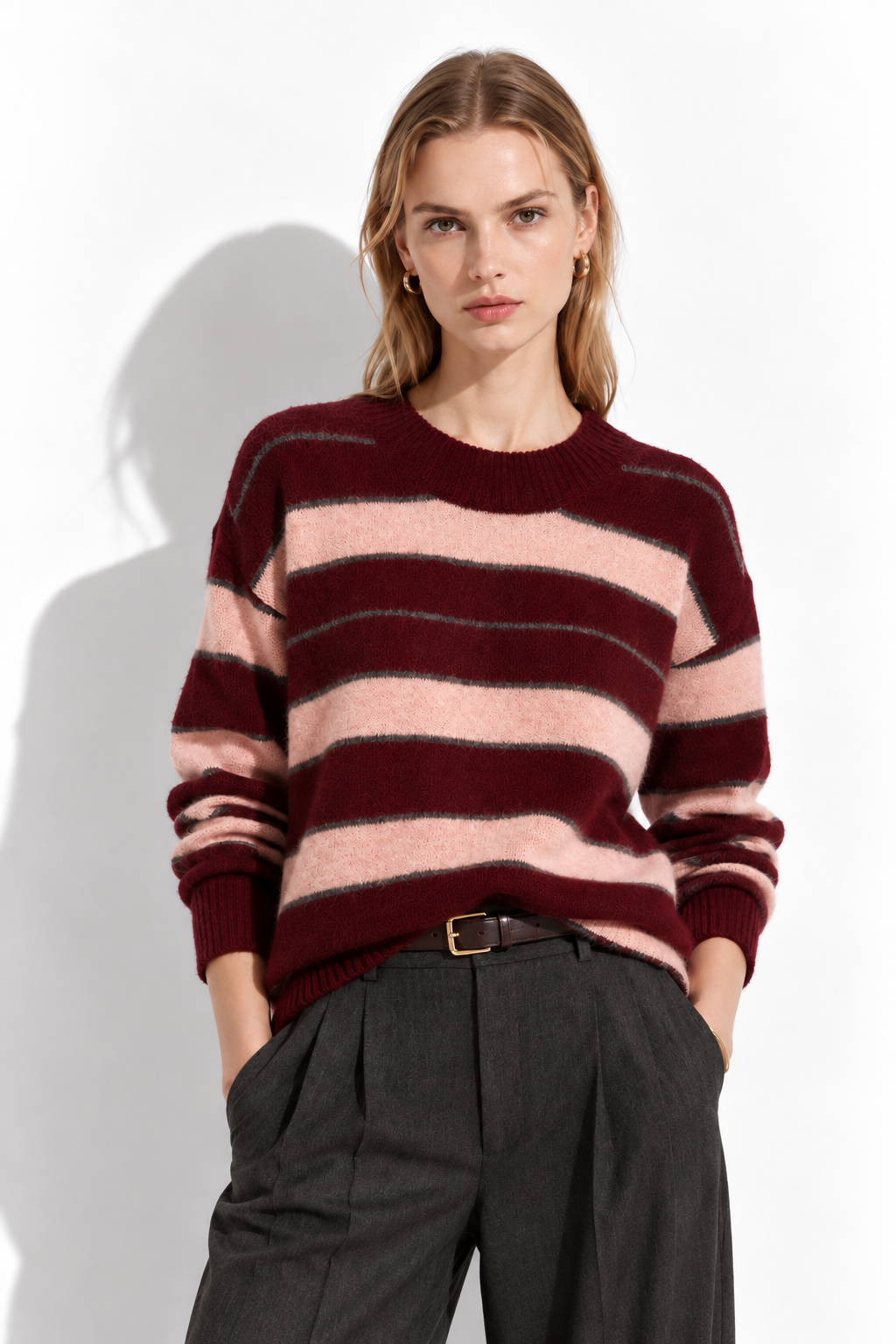 Maglia a Righe con Scollo Rotondo e Maniche Lunghe | Stile Casual