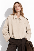 Faux Suede Pilot Jacket | Casual Style
