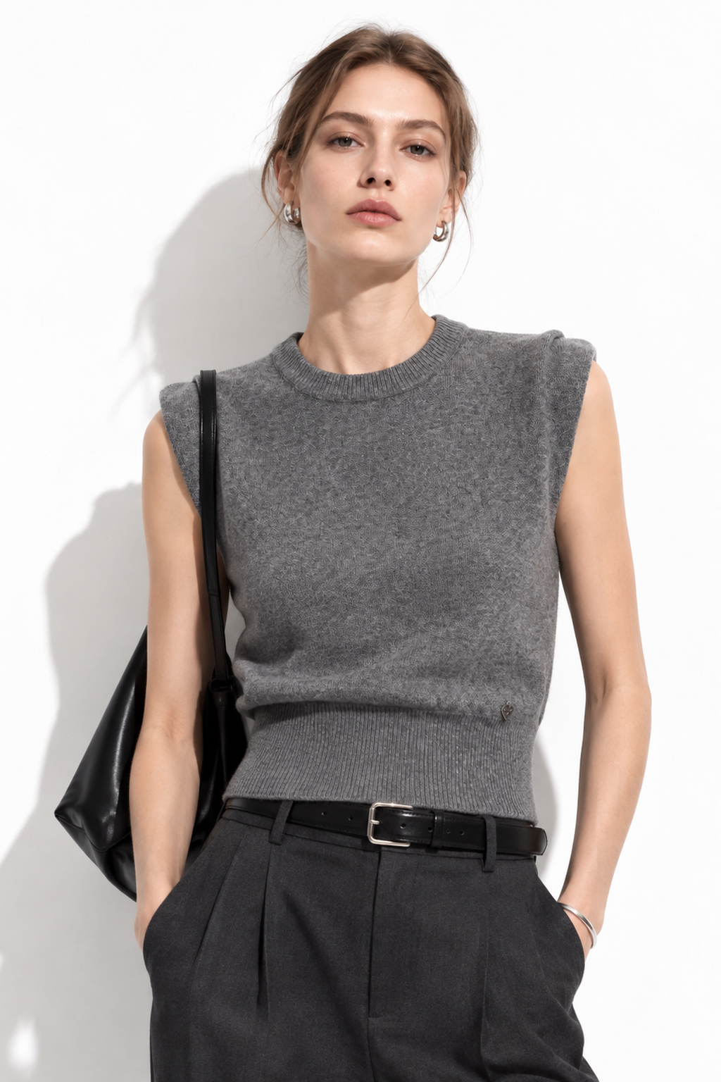 Top a Maglia Senza Maniche con Girocollo | Stile Casual
