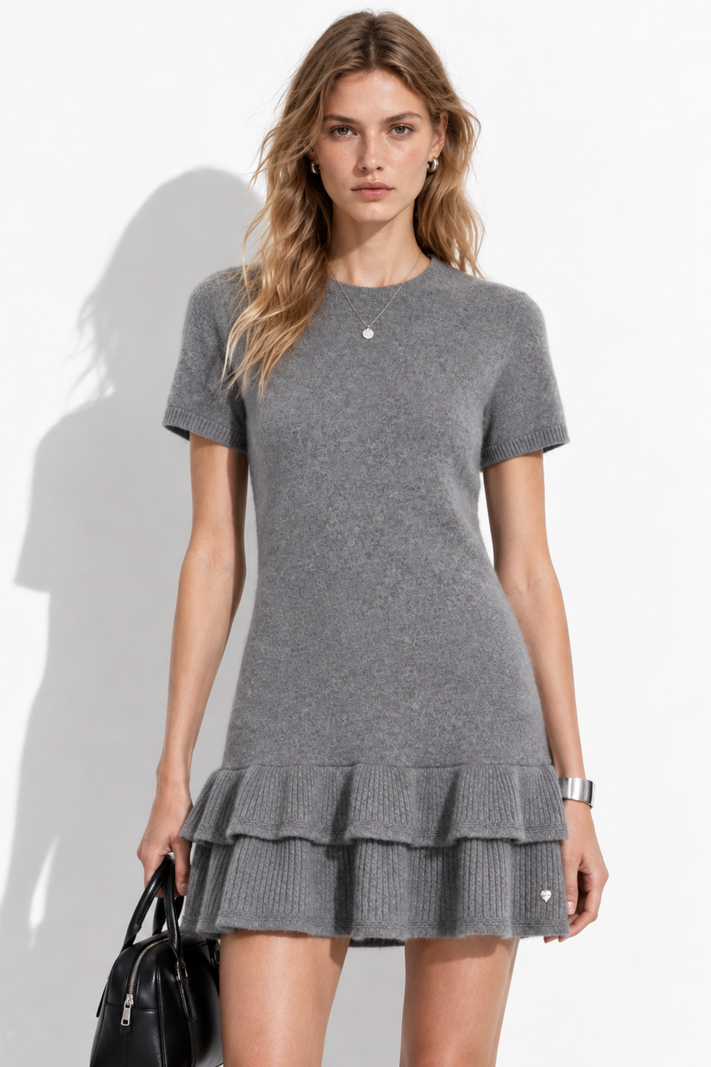 Abito a Maglia con Orlo a Balze | Stile Casual
