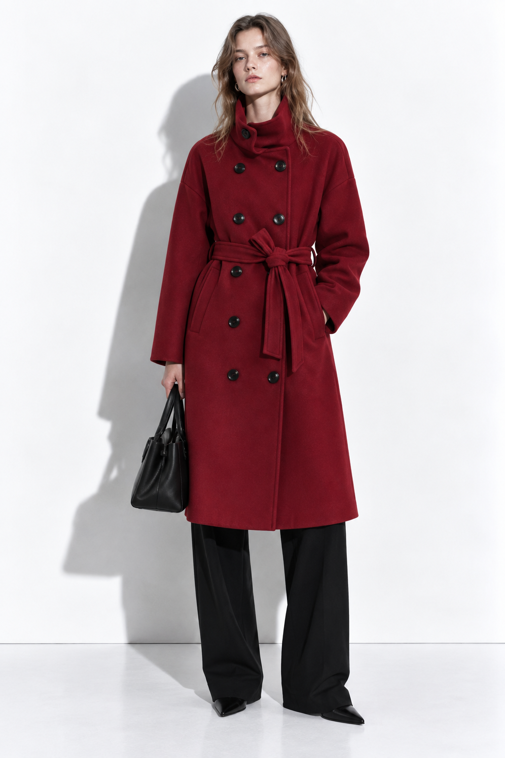 Cappotto Lungo Doppiopetto con Cintura | Stile Elegante