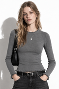 Maglia Slim a Maniche Lunghe con Girocollo | Stile Casual