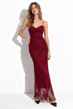Abito Maxi in Tulle Ricamato con Spalline | Stile Elegante
