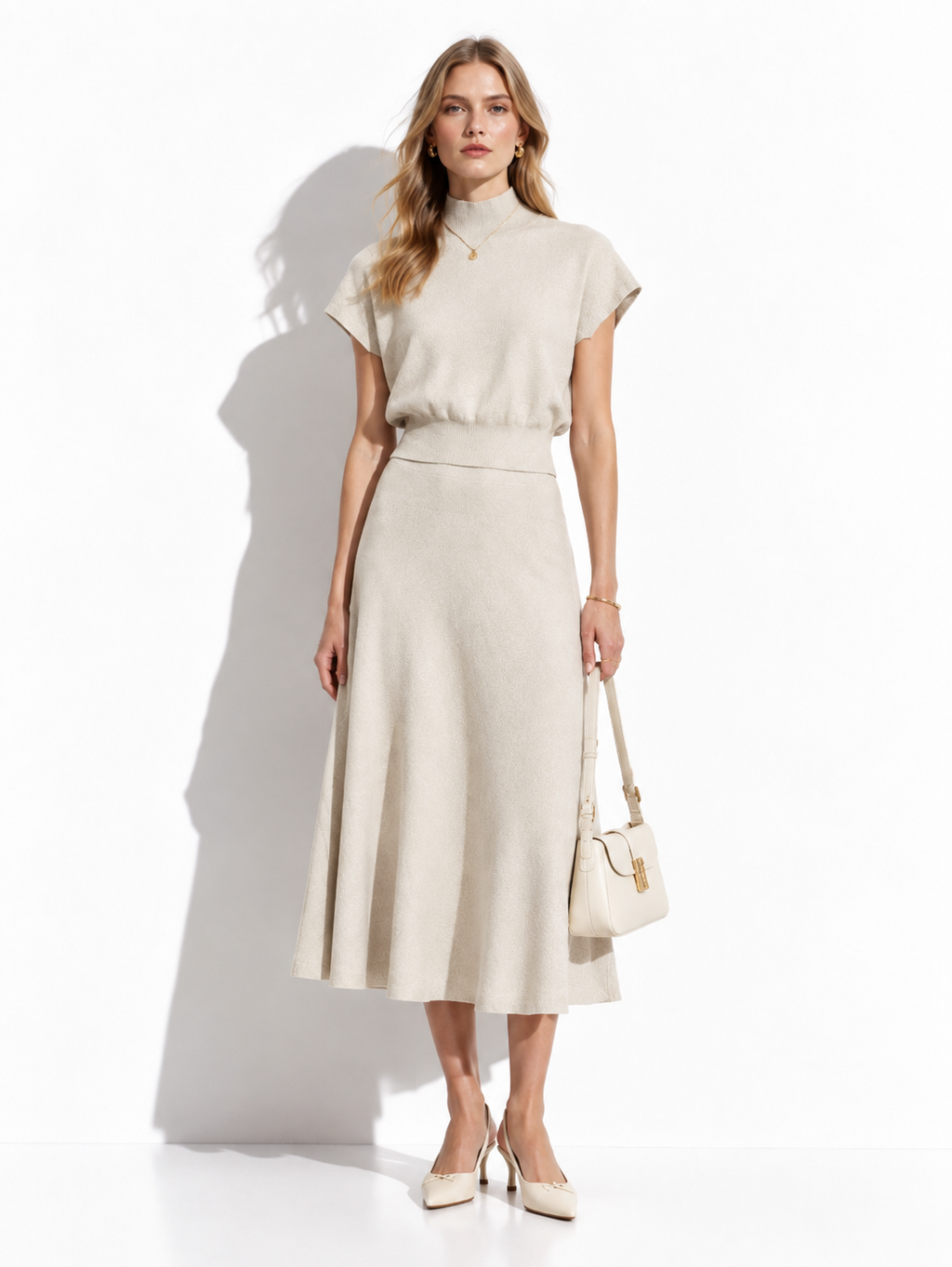 Completo a Maglia con Gonna a Portafoglio | Stile Elegante