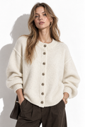 Cardigan a Maglia con Girocollo e Bottoni | Stile Casual