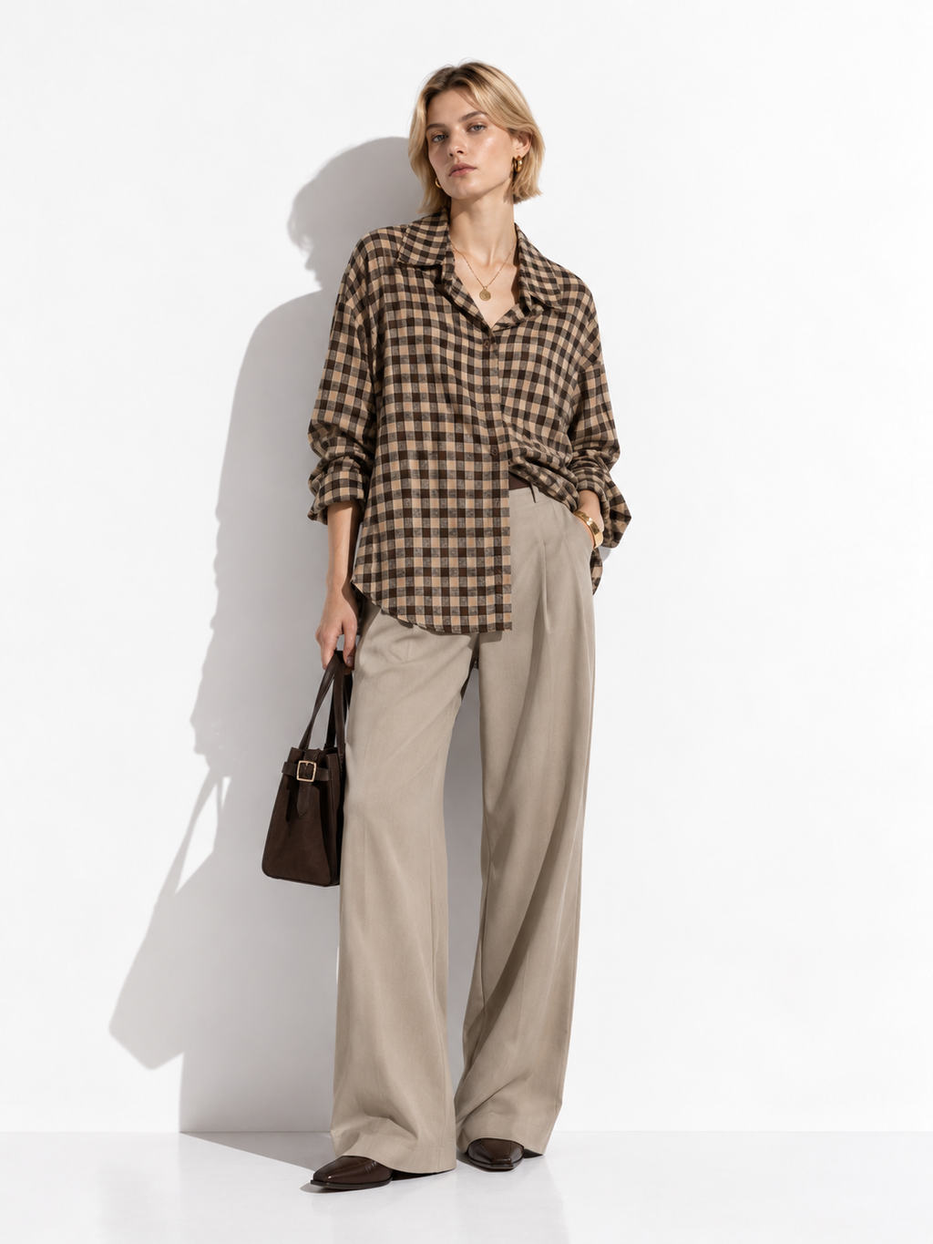 Checkered Shirt with Collar and Buttons | Casual Style