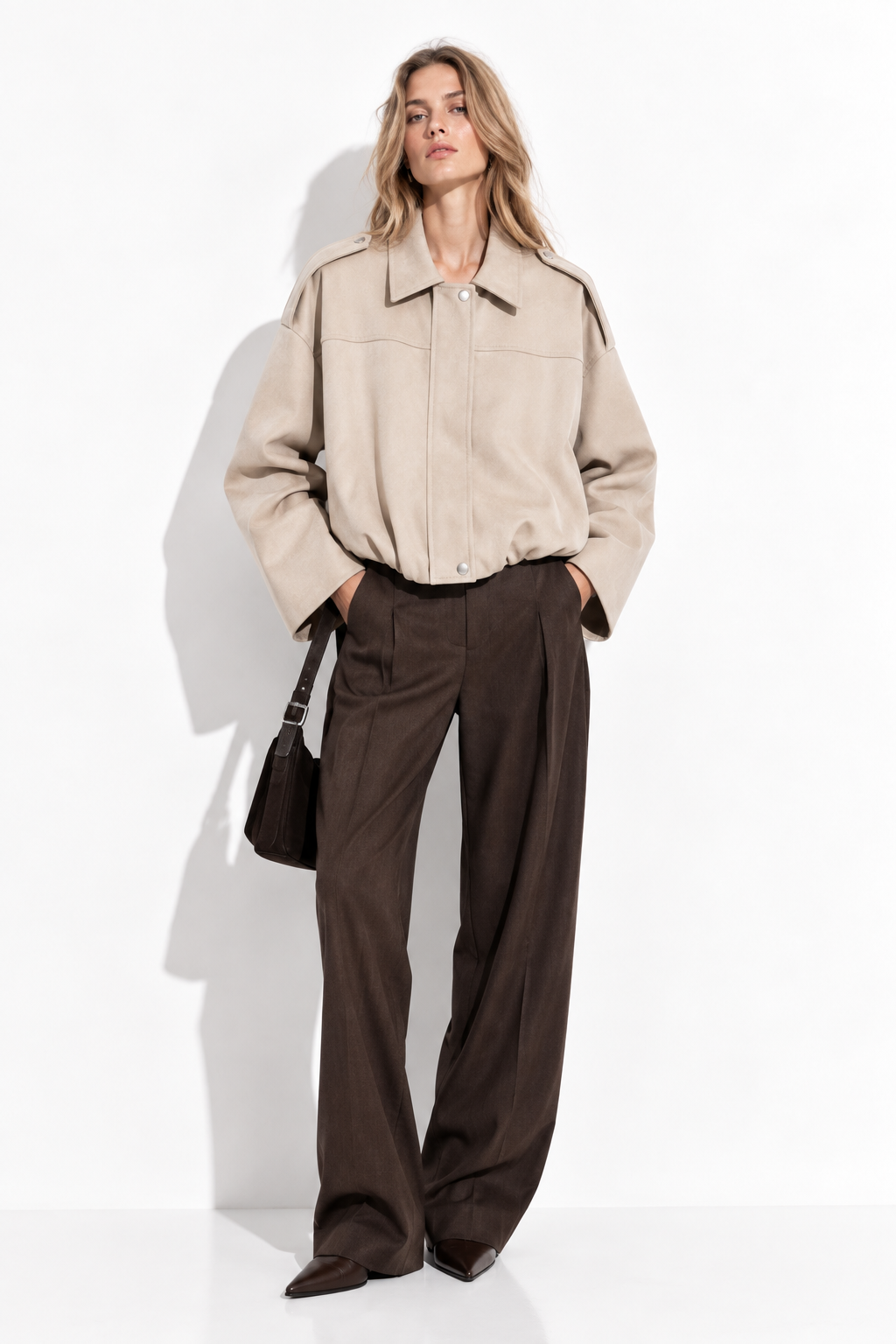 Giacca Pilota in Finta Pelle Scamosciata | Stile Casual