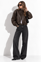 Giacca Corta in Finta Pelle con Cintura | Stile Moto