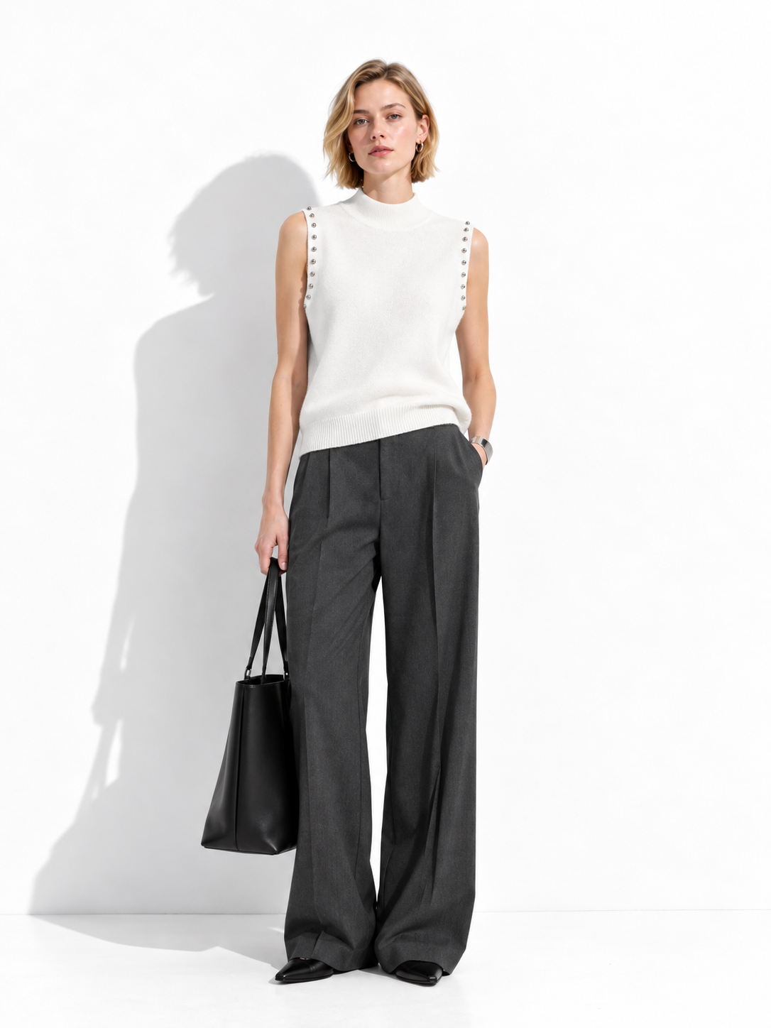 Top a Maglia Senza Maniche con Strass | Stile Elegante