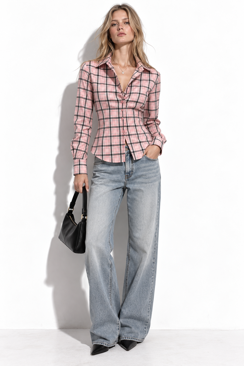 Camicia a Quadri con Vita Aderente | Stile Femminile