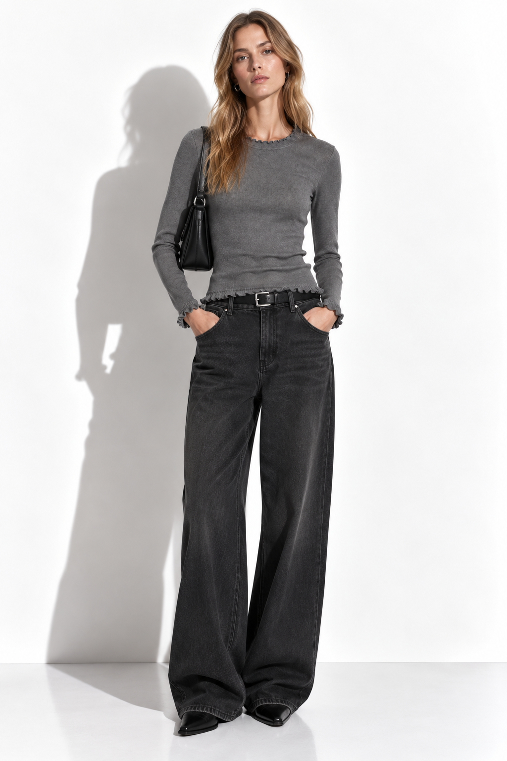 Maglia Slim a Maniche Lunghe con Girocollo | Stile Casual