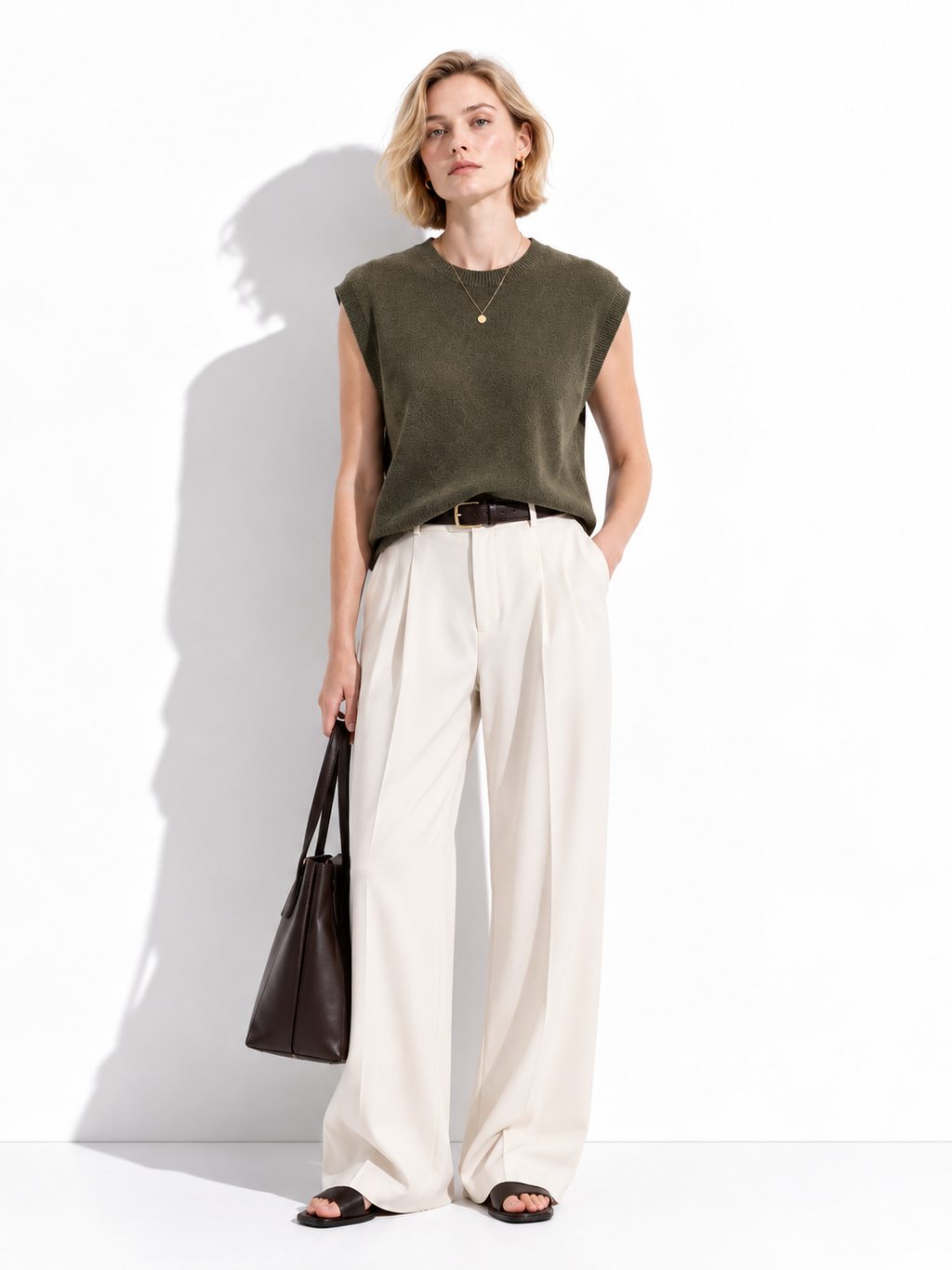 Maglia Loose Senza Maniche con Girocollo | Stile Casual