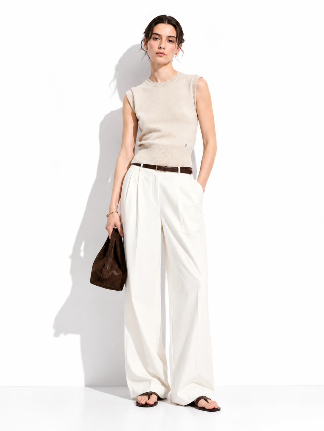 Top a Maglia Senza Maniche con Girocollo | Stile Casual