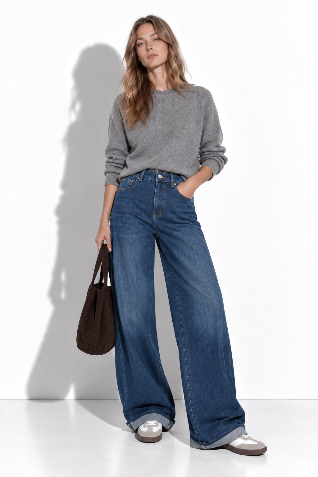 Jeans a Vita Alta con Gamba Larga | Stile Casual