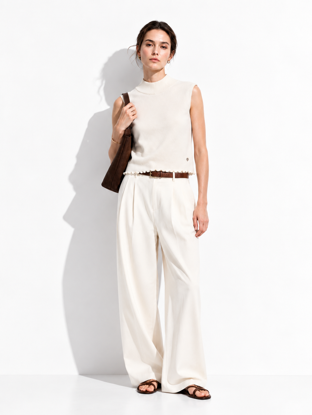 Sleeveless Knit Top with High Neck | Casual Style