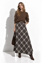 Gonna Midi a Quadri con Cintura | Stile Casual