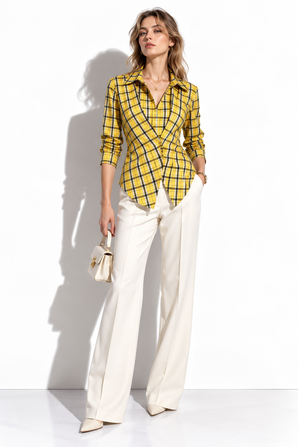 Camicia a Quadri con Arricciatura in Vita | Stile Casual