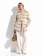 Hooded Faux Fur Coat with Belt | Winter Style