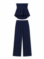 Completo con Top a Fascia e Gamba Larga | Stile Elegante