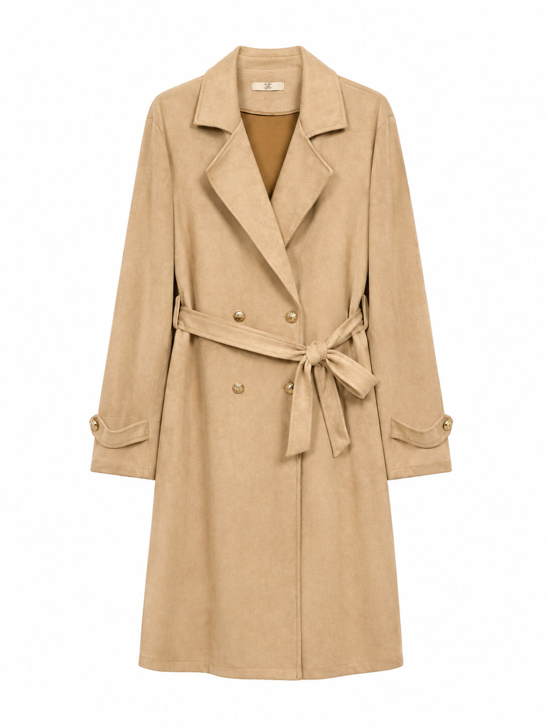 Trench in Finta Pelle Scamosciata con Cintura | Eleganza Moderna