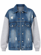 Giacca in Denim con Maniche Felpa | Stile Casual