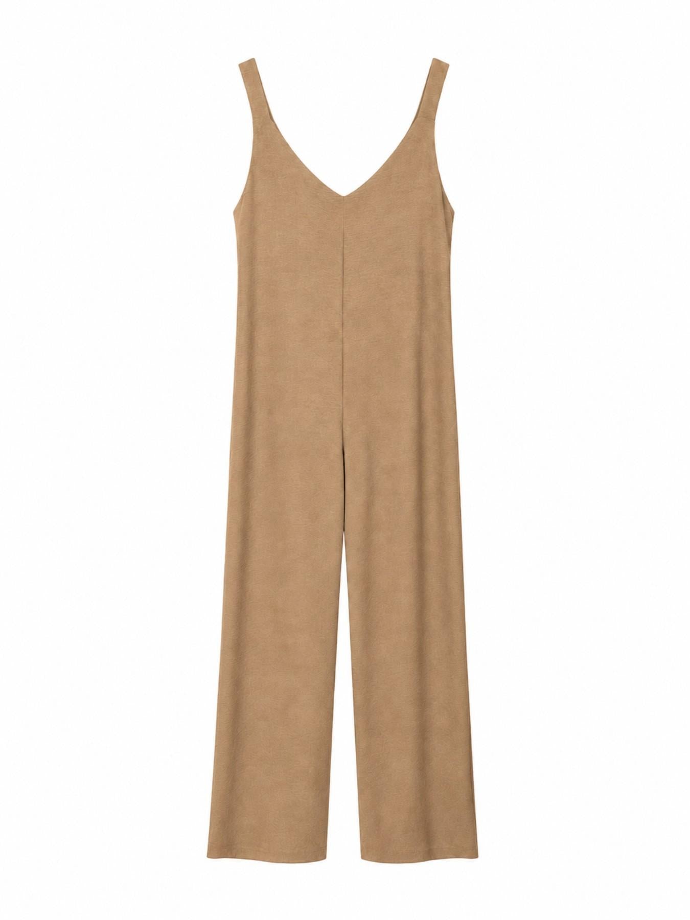 URBANREVERSE Women Flowy Maxi Jumpsuit Sleeveless Loose Fit Dress Minimal Chic Elegant Relaxed Silhouette Lightweight Summer Dress Soft Draped Casual Vacation Beach Style Everyday Comfort Feminine Fashion Made in Italy