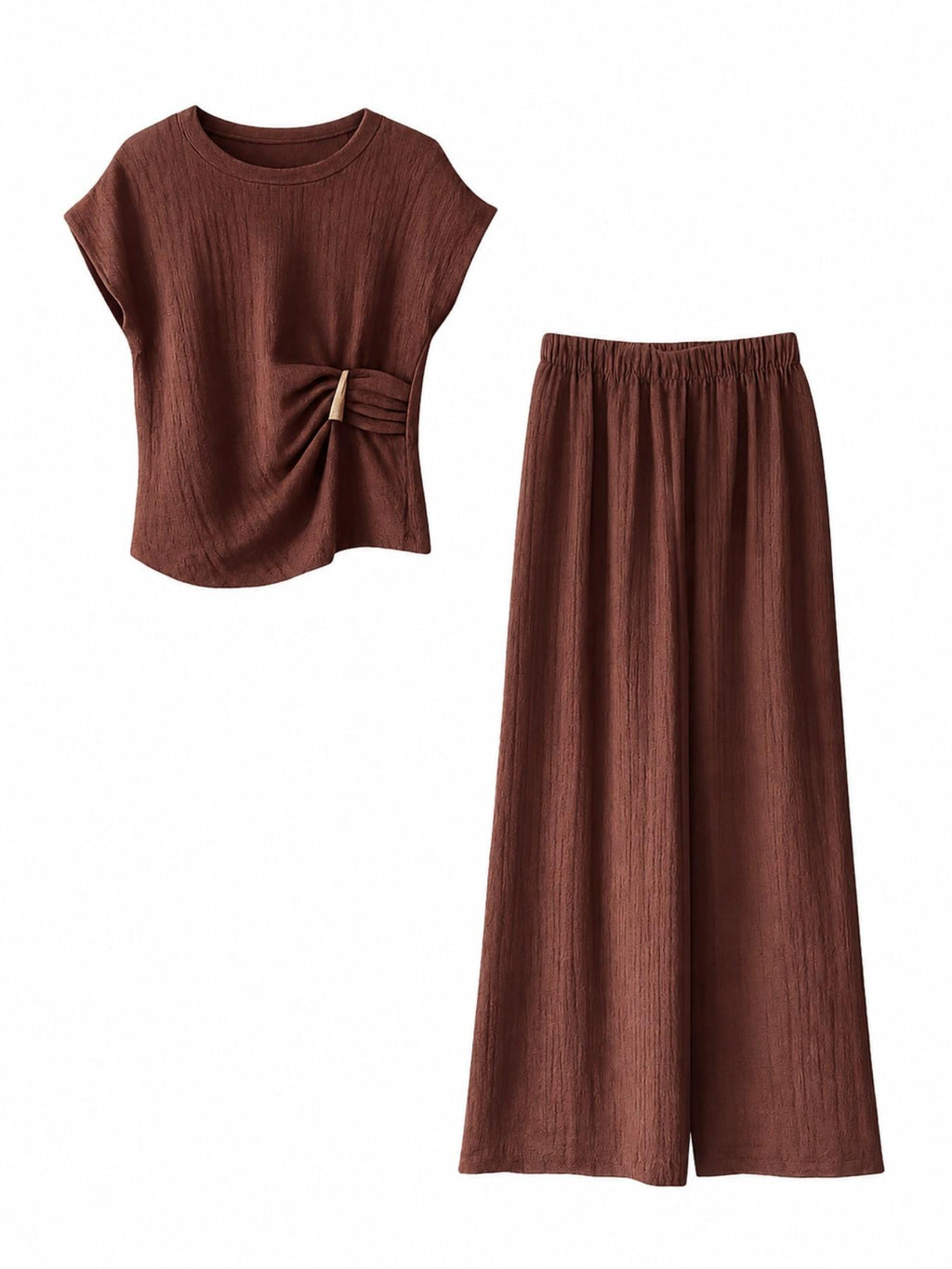 Completo Tessuto con Top e Pantaloni Largo | Look Casual Chic