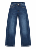 Jeans a Vita Alta con Gamba Larga | Stile Casual
