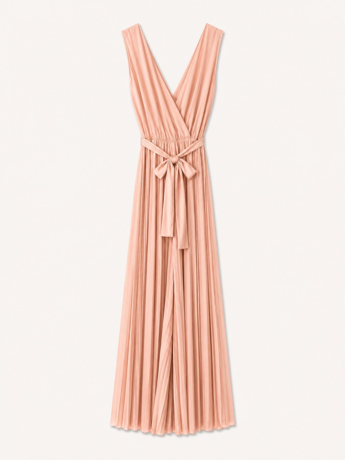 URBANREVERSE Women’s Sleeveless Pleated Jumpsuit Deep V Neck Wide Leg Jumpsuit Elegant Flowing Palazzo Style Belted Waist Minimal Luxury Soft Stretch Evening Party Chic Sophisticated Summer Occasion Outfit Lightweight Fashion Made in Italy