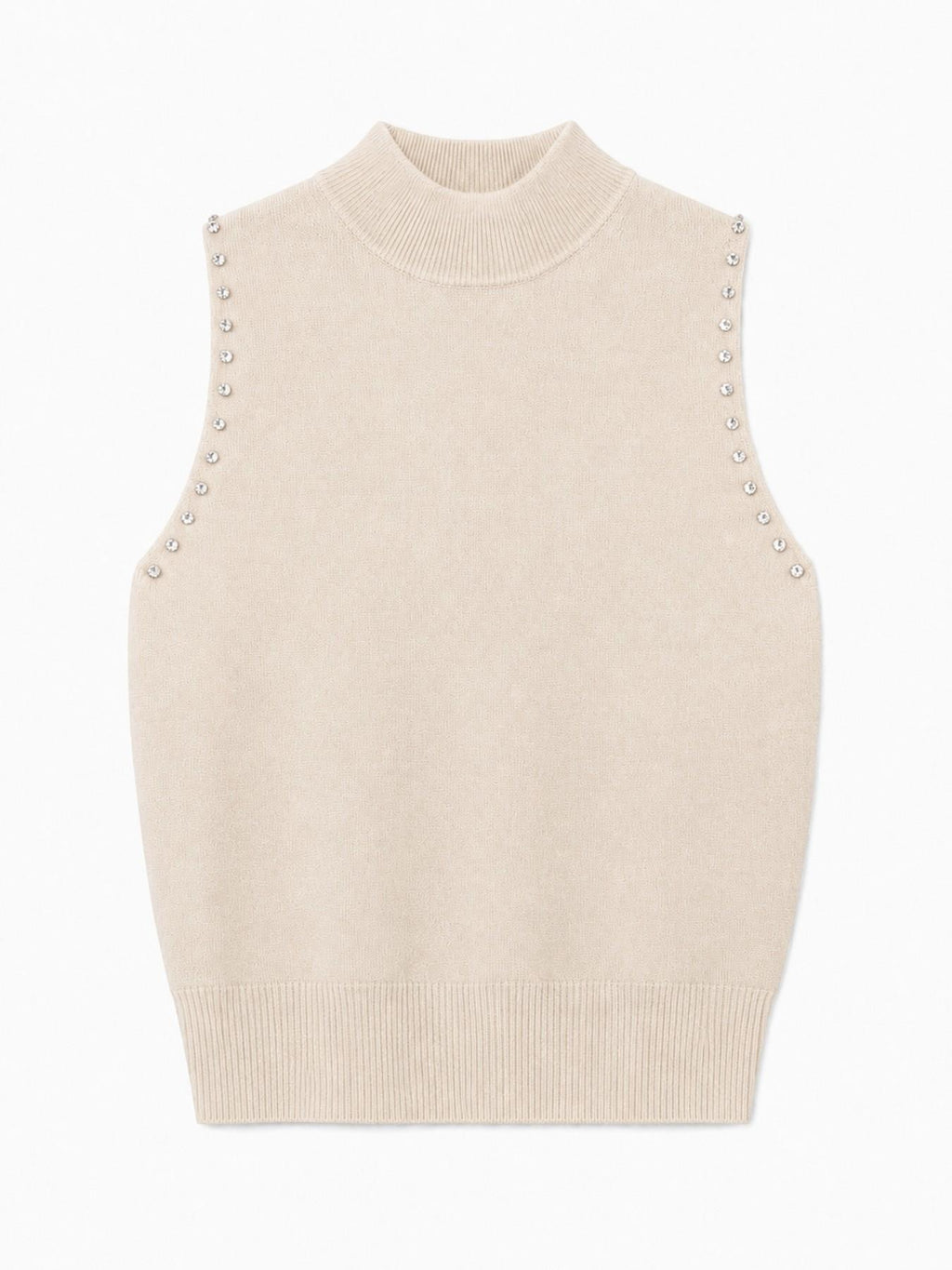 Top a Maglia Senza Maniche con Strass | Stile Elegante