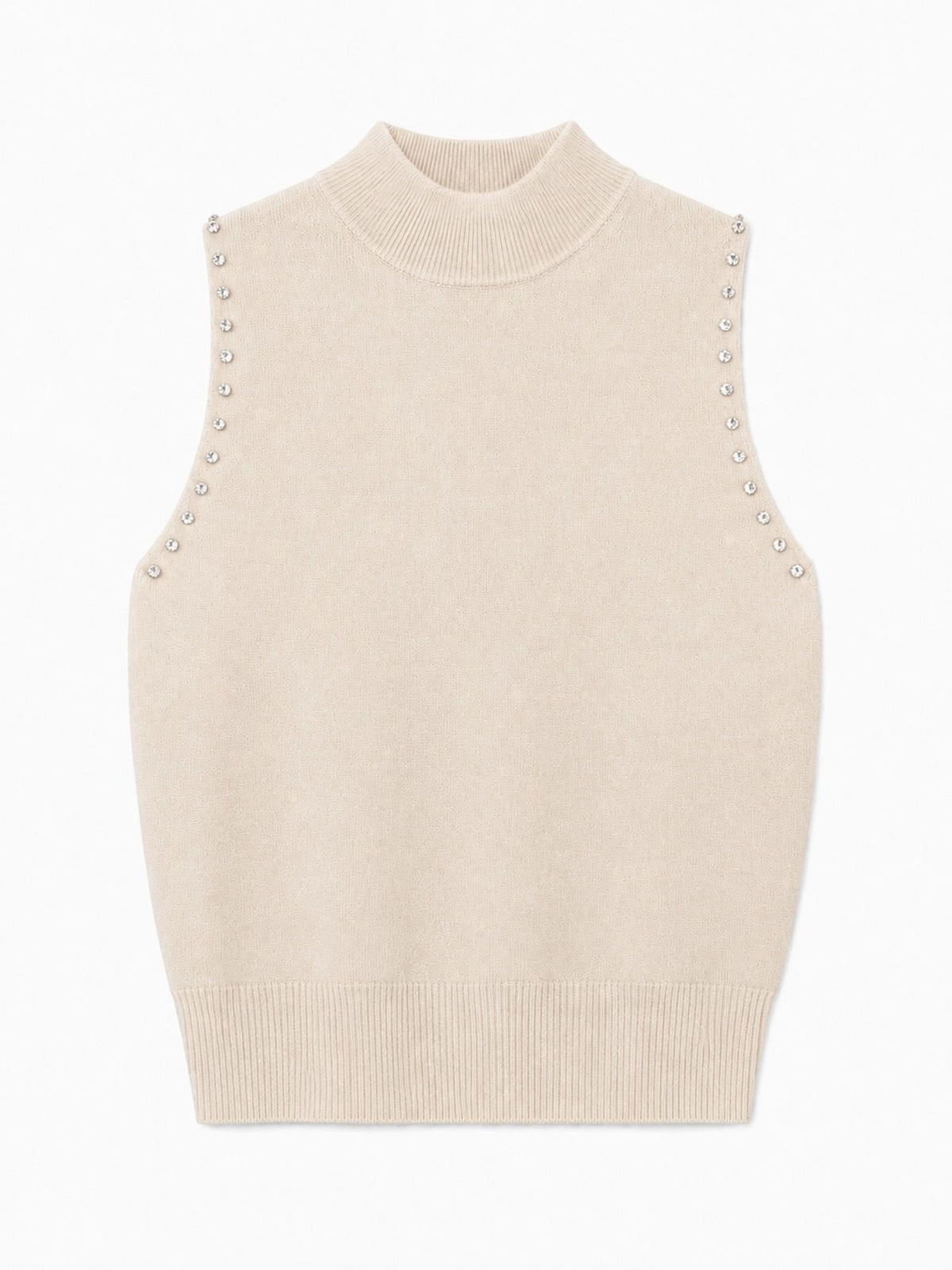 Top a Maglia Senza Maniche con Strass | Stile Elegante