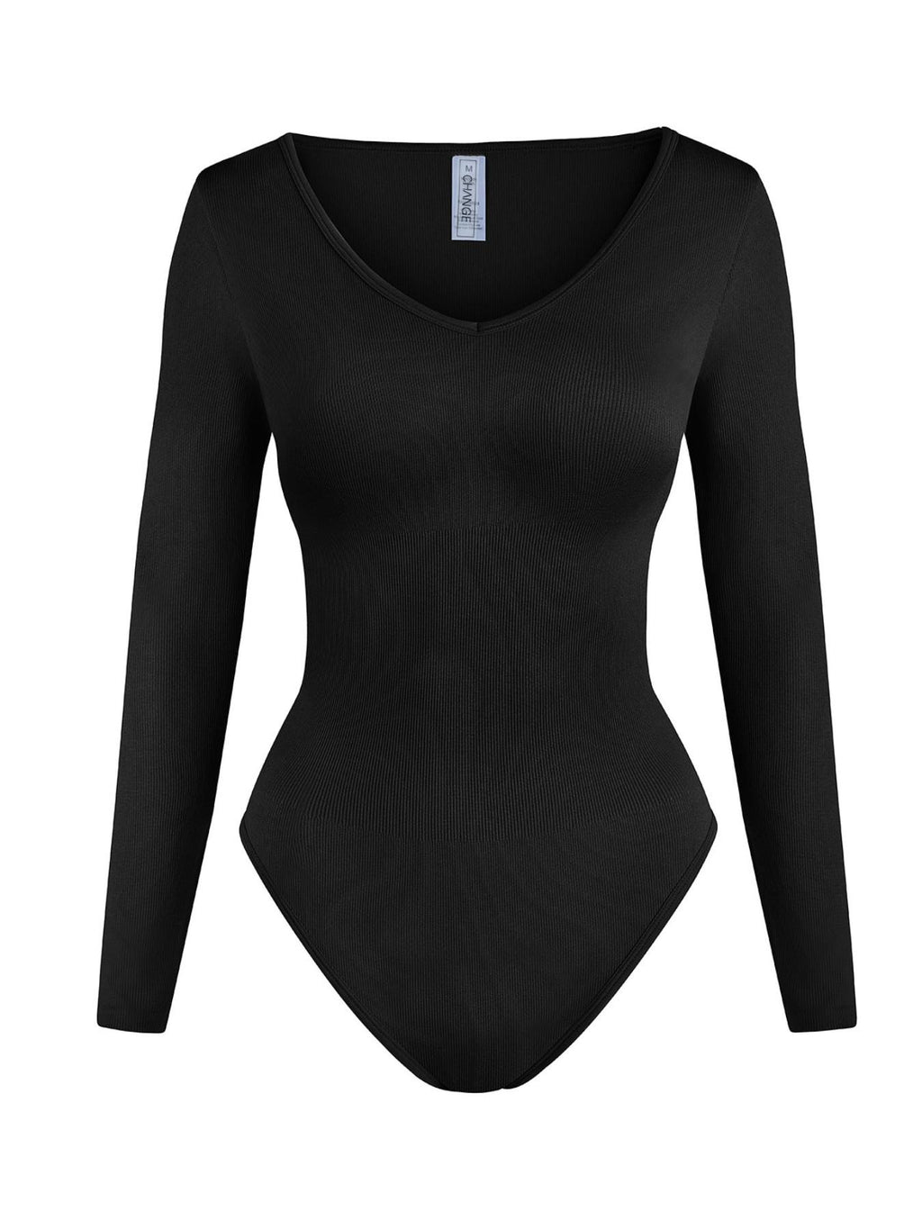 UC Women's Ribbed Long Sleeve Romper, Round Neck Slim Fit Stretch Top, Versatile Basic Comfortable Slimming Innerwear