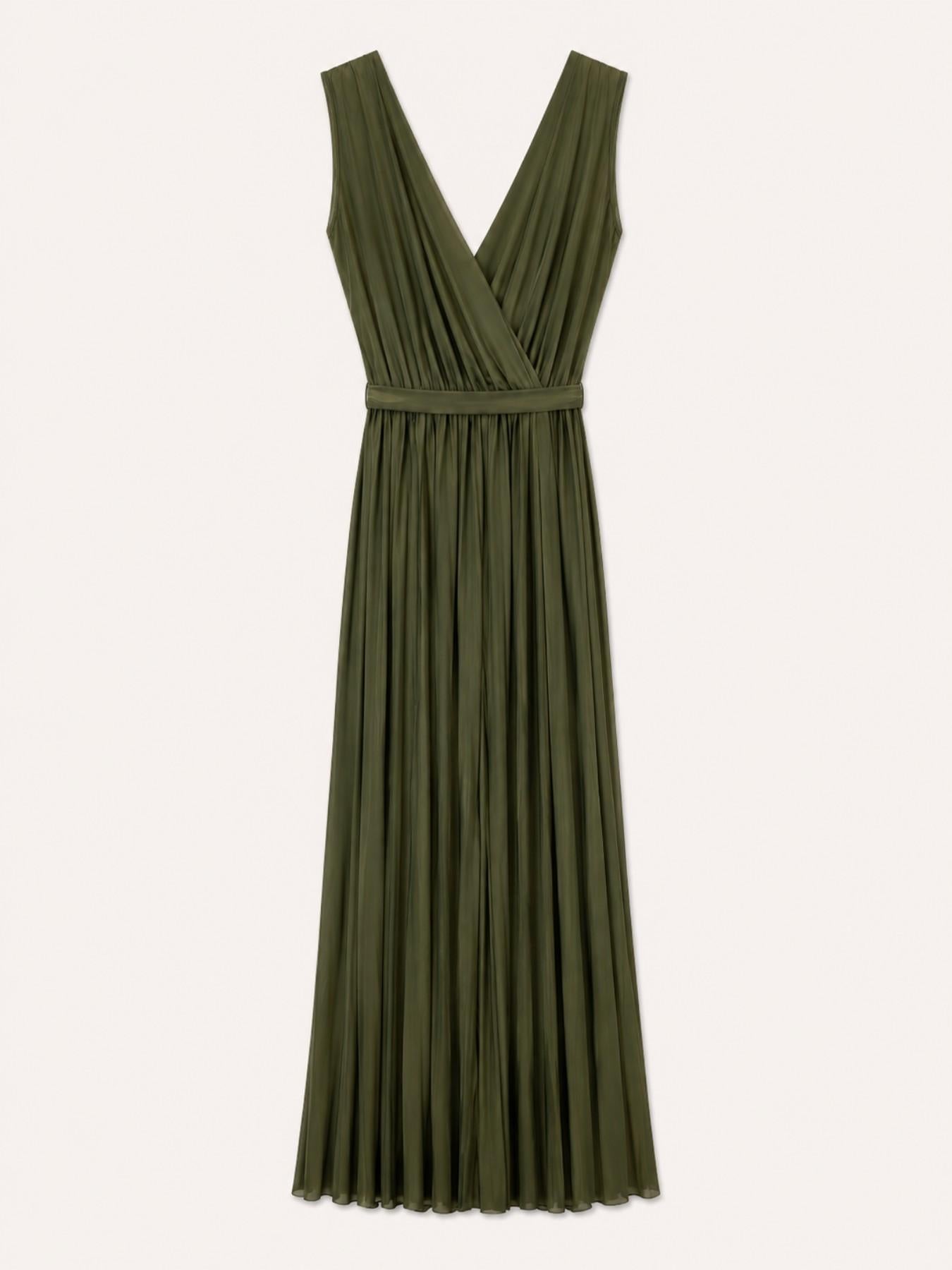 URBANREVERSE Women’s Sleeveless Pleated Jumpsuit Deep V Neck Wide Leg Jumpsuit Elegant Flowing Palazzo Style Belted Waist Minimal Luxury Soft Stretch Evening Party Chic Sophisticated Summer Occasion Outfit Lightweight Fashion Made in Italy