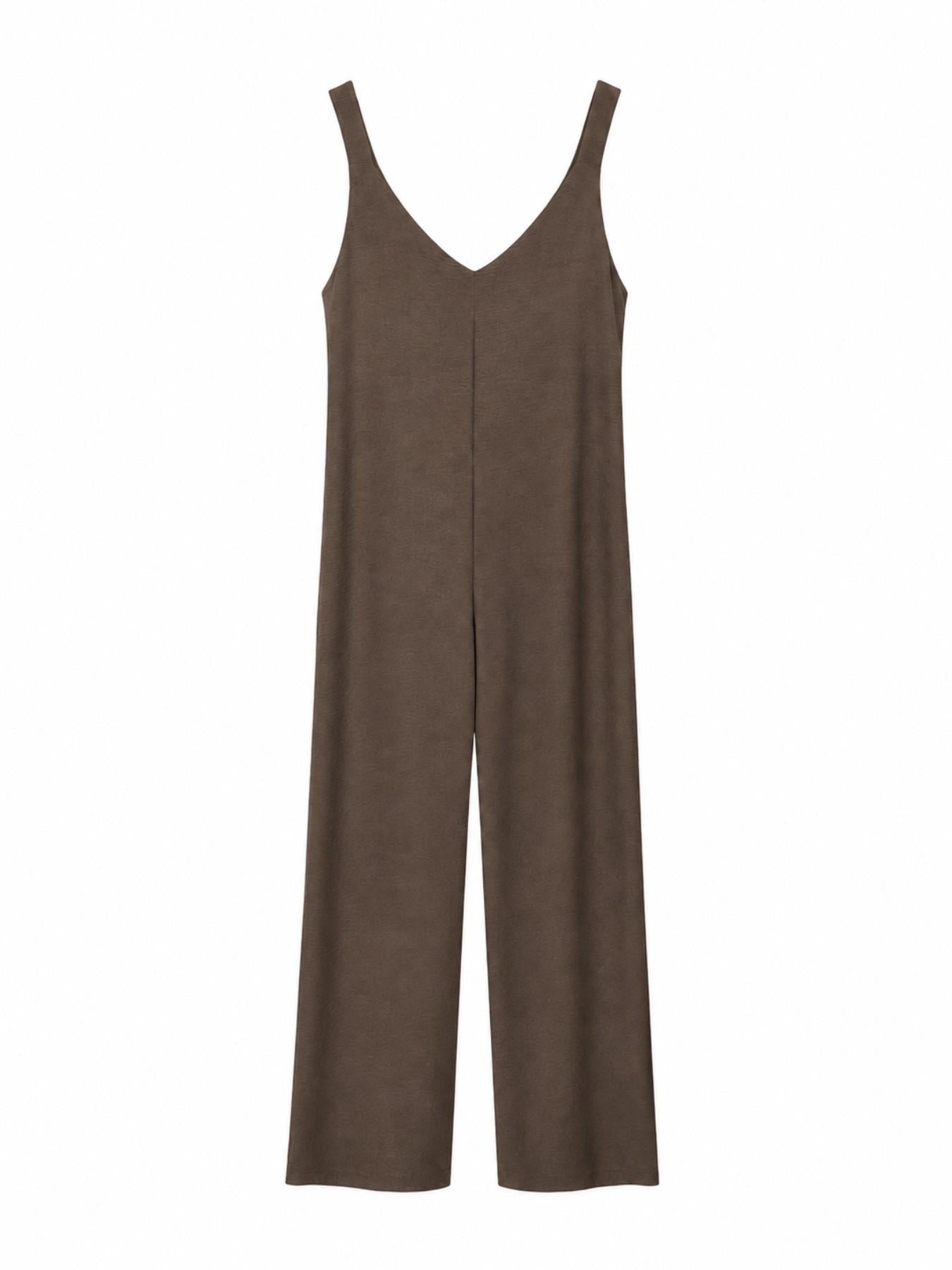 URBANREVERSE Women Flowy Maxi Jumpsuit Sleeveless Loose Fit Dress Minimal Chic Elegant Relaxed Silhouette Lightweight Summer Dress Soft Draped Casual Vacation Beach Style Everyday Comfort Feminine Fashion Made in Italy