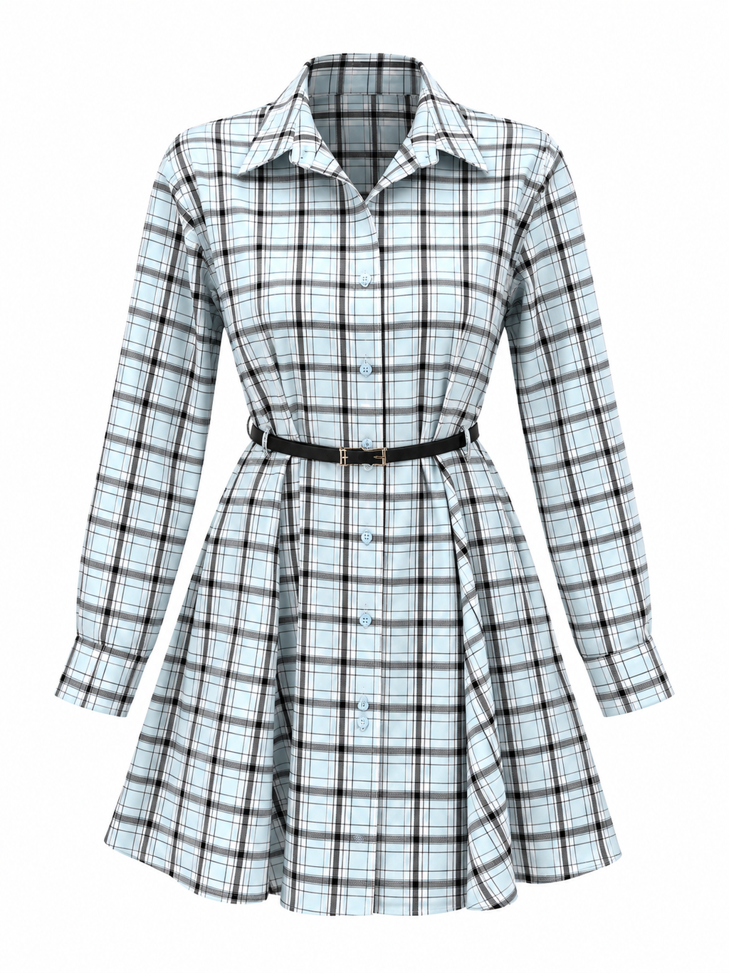 Abito Camicia a Quadri con Cintura | Stile Casual