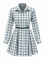 Abito Camicia a Quadri con Cintura | Stile Casual