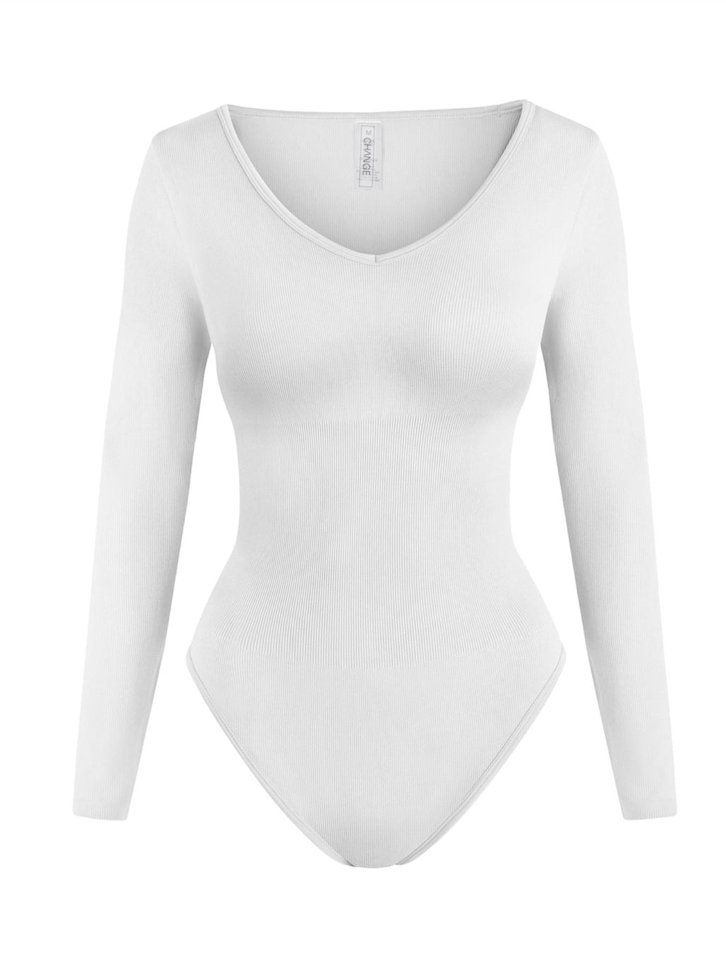 UC Women's Ribbed Long Sleeve Romper, Round Neck Slim Fit Stretch Top, Versatile Basic Comfortable Slimming Innerwear