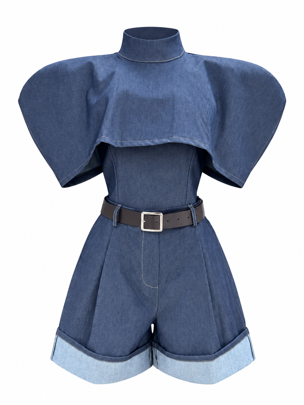 Completo in Denim con Top a Mantella e Shorts | Stile Moderno
