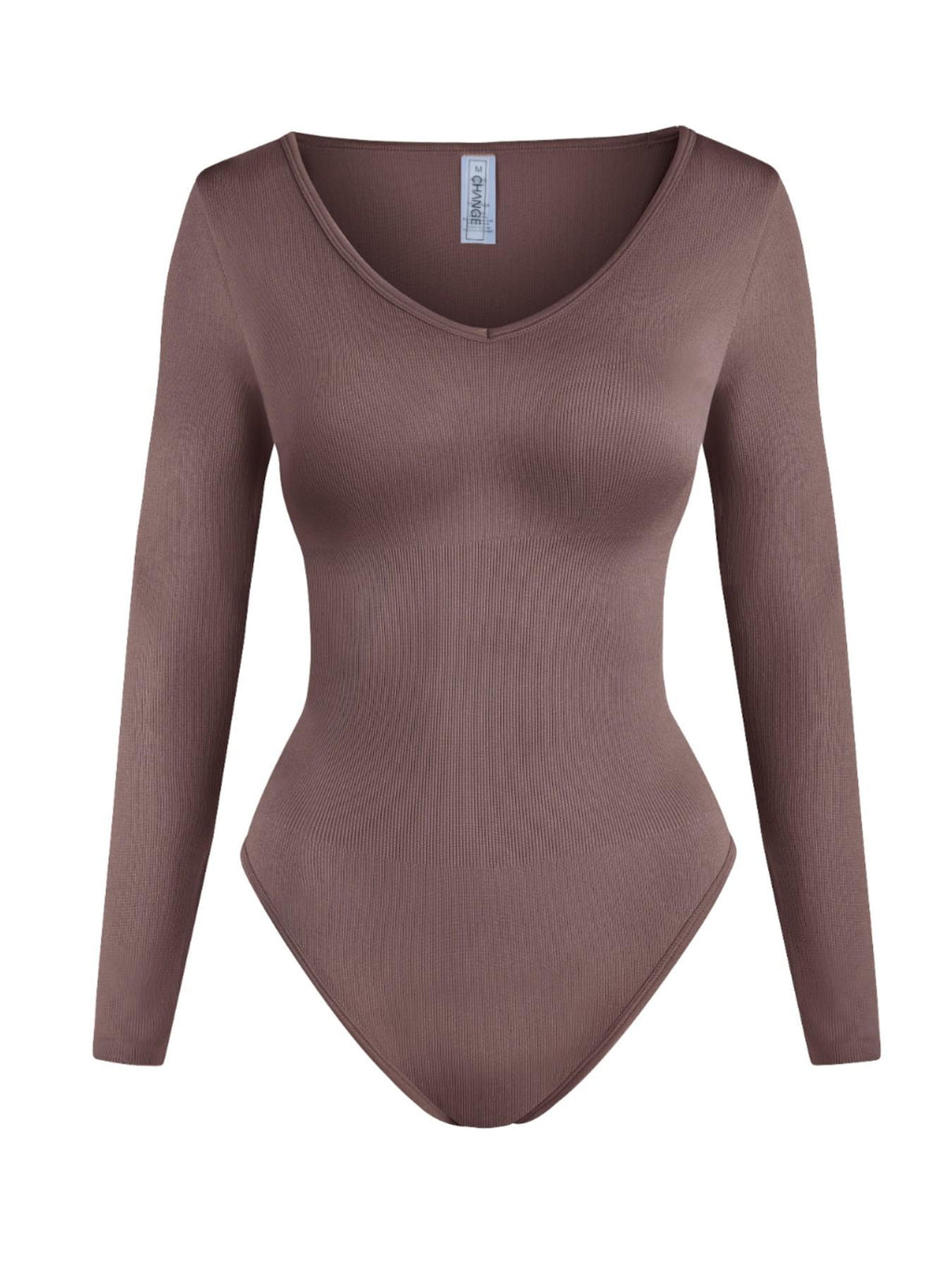 UC Women's Ribbed Long Sleeve Romper, Round Neck Slim Fit Stretch Top, Versatile Basic Comfortable Slimming Innerwear