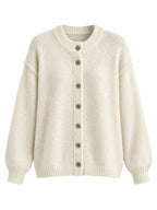 Cardigan a Maglia con Girocollo e Bottoni | Stile Casual
