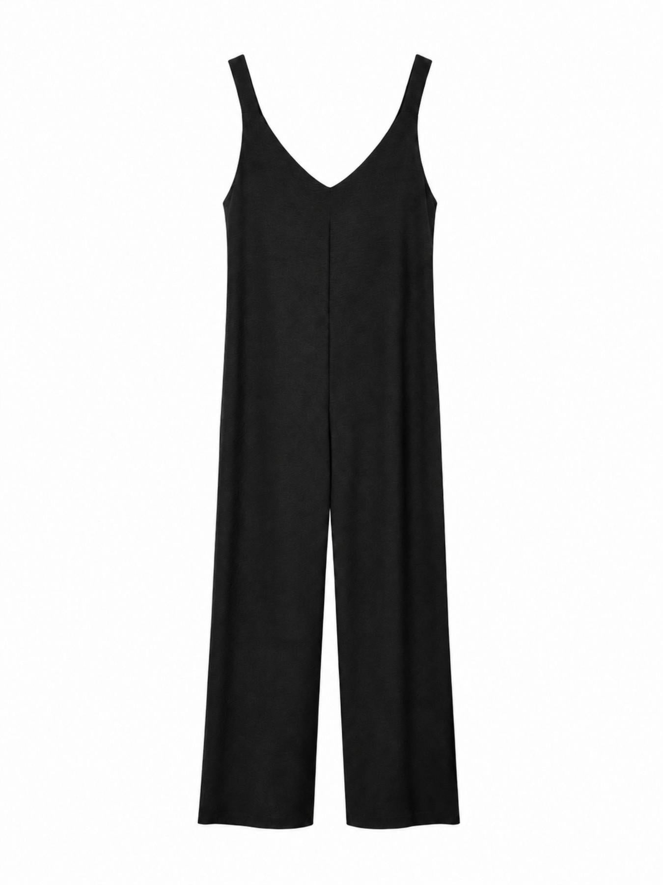 URBANREVERSE Women Flowy Maxi Jumpsuit Sleeveless Loose Fit Dress Minimal Chic Elegant Relaxed Silhouette Lightweight Summer Dress Soft Draped Casual Vacation Beach Style Everyday Comfort Feminine Fashion Made in Italy