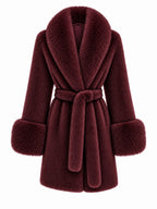 Cappotto Lungo in Pelliccia Finta con Cintura | Stile Invernale
