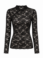 Top in Pizzo con Colletto Mandarino e Nodi | Stile Elegante
