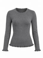 Maglia Slim a Maniche Lunghe con Girocollo | Stile Casual